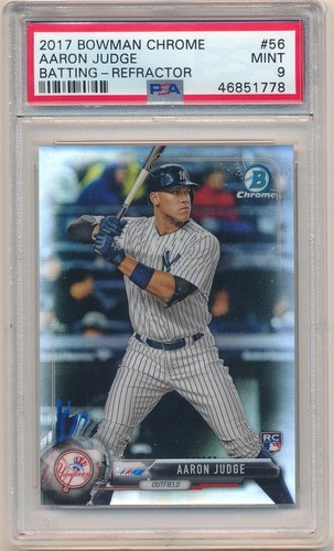 AARON JUDGE 2017 BOWMAN CHROME #56 RC ROOKIE REFRACTOR YANKEES #/499 PSA 9 MINT