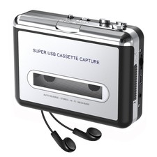 Lettore di Cassette Lettore di Nastro Compatto Registratore Portatile con AuricolareConverti A...