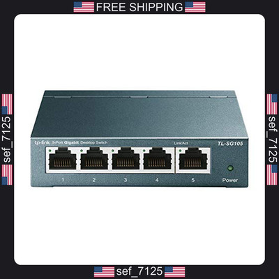 TP-Link TL-SG105, 5 Port Gigabit Unmanaged Ethernet Switch, Network Hub,