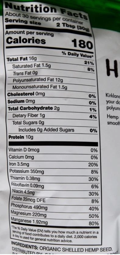 New Kirkland Organic Hemp Hearts Shelled Seeds - 32 Ounce Bag, Healthy Cooking - Image 3 of 3