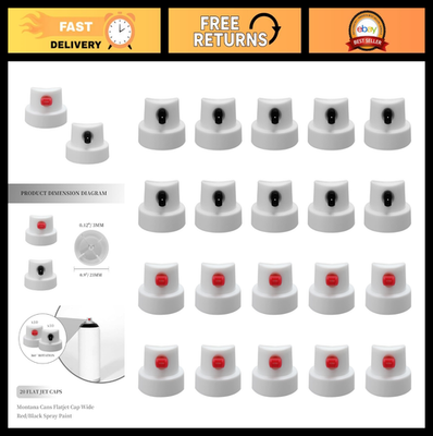 #ad Flatjet Cap Wide Spray Nozzles for Spray Paint 20 Pack Graffiti Art Supplies $28.79
