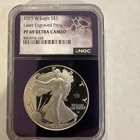 2025 W Silver American Eagle S$1 Laser Privy NGC PF69 Ultra Cameo Purple Core