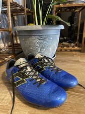 Lotto Blue Yellow Black Soccer Cleats Plastic Lace Up Spikes Synthetic Low Top