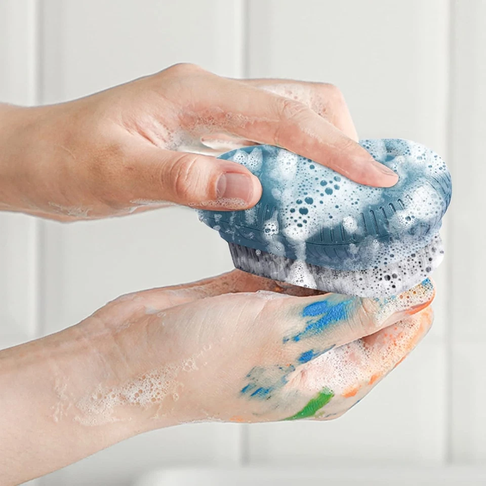 Cepillo de uñas de alta resistencia 2 piezas para limpiar uñas, azul y gris Foto 2 de 4