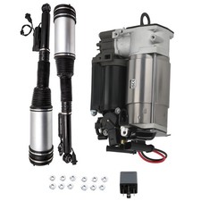 Pair Rear Air Shock Strut + Compressor Pump For Mercedes S Class W220 1998-2006