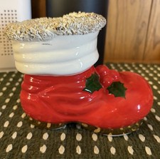 Vintage Spaghetti Saint Nicholas Boot Coin Bank Los Angeles Santa Claus Programs