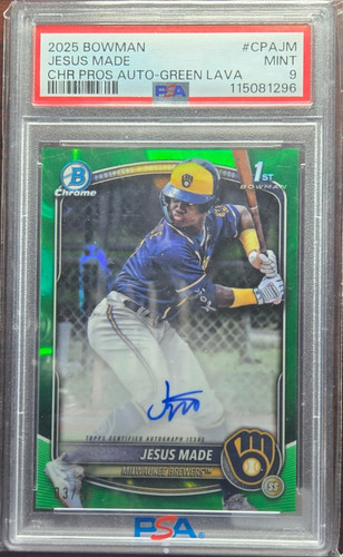 Jesus Made [Green] #CPA-JM 2025 Bowman Chrome Prospect Autograph card