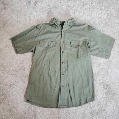 CE SCHMIDT Button Up Shirt Workwear Size Medium Mens Camp Green M