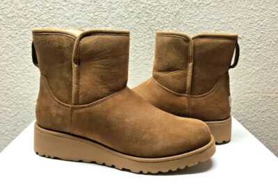 UGG KRISTIN CHESTNUT SHEARLING SUEDE WEDGE BOOT US EU