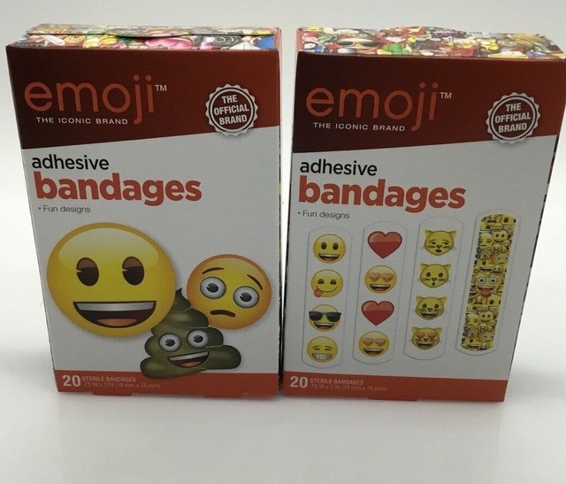 😃Emoji Adhesive Bandages (2 Pack) Total 40 Bandages😀 eBay