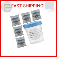 Sterile Specimen Cups Individually Bagged with Lids 5 Count 4 oz Clear Urine C