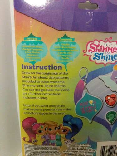 Nickelodeon Shimmer and Shine Shrink Art Gems & Keychains Coloring Kit NEW  - Picture 3 of 3