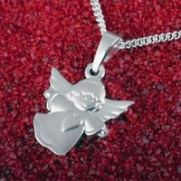 Schutz Engel Kinder 925 Silber AnhäNger Kette Schutzengel Geschenk Taufe Geburt