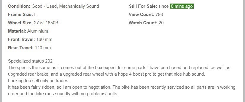 specialised status 2021