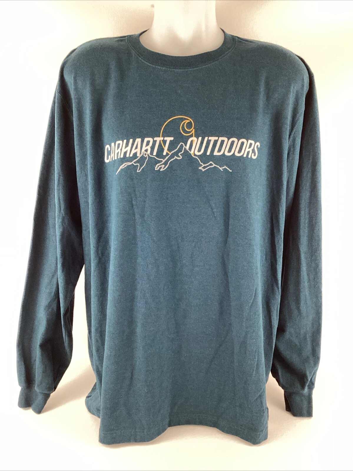 Carhartt Outdoors Shirt Mens Extra Large Blue Long Sleeve Work Wear Relaxed Fit