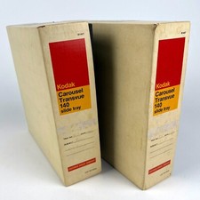 Vintage KODAK Carousel Transvue 140 Slide Tray w/ Box Lot of 2