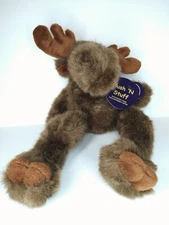 HugFun Moose Plush Stuffed Animal Brown 16” NWT