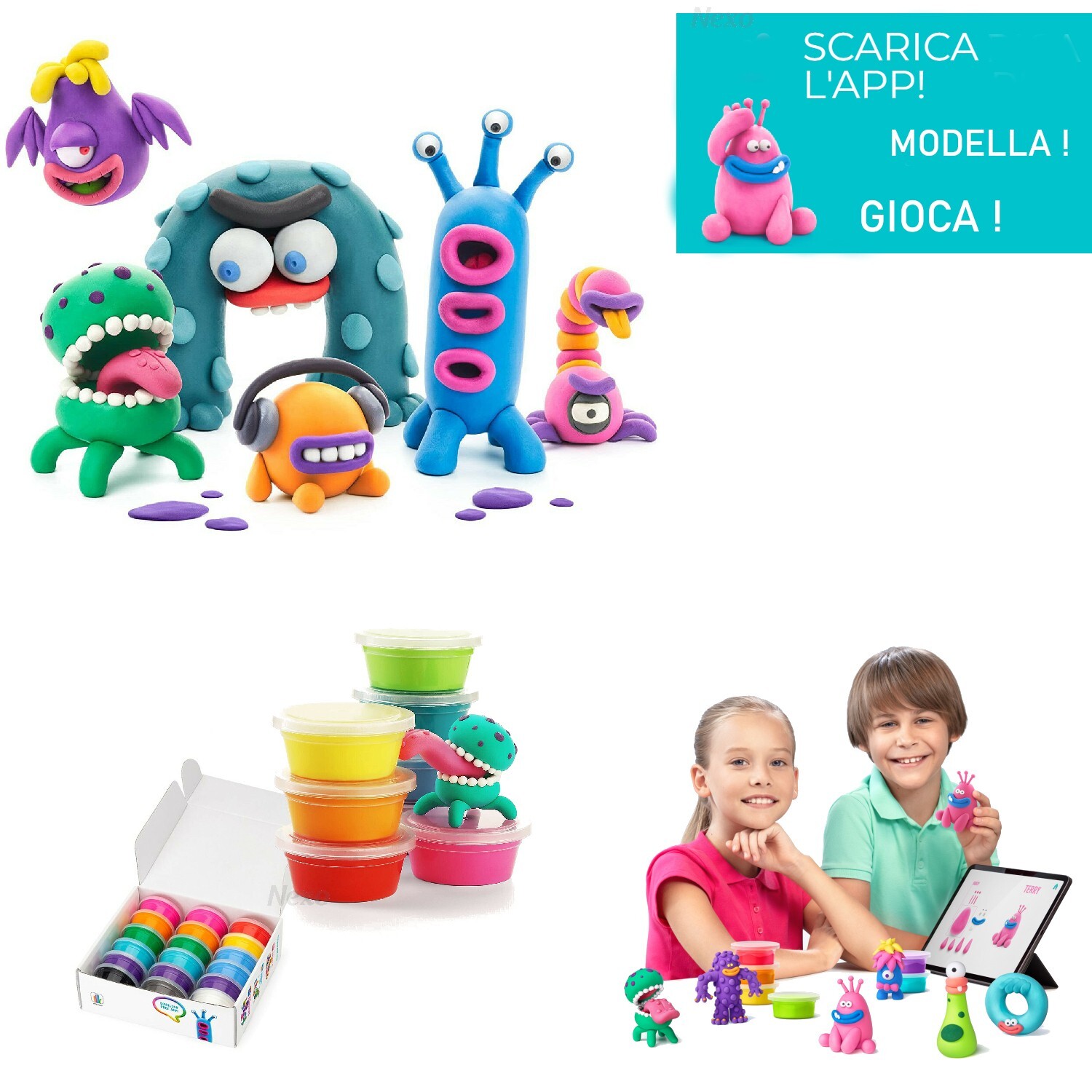 Argilla Interattiva Pasta da Modellare Atossica Hey Clay Non Appiccicoso con App