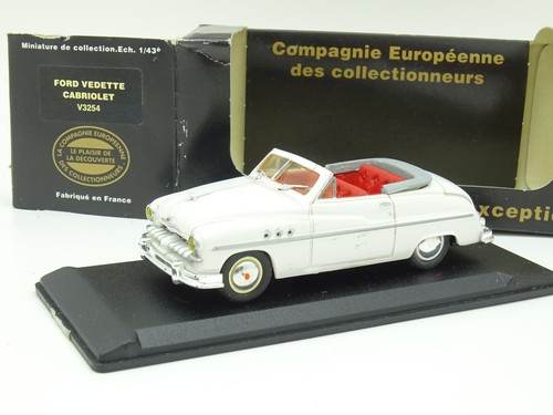 Leader Résine 1/43 - Ford Vedette Cabriolet Blanche 1951 - Miniature Collection