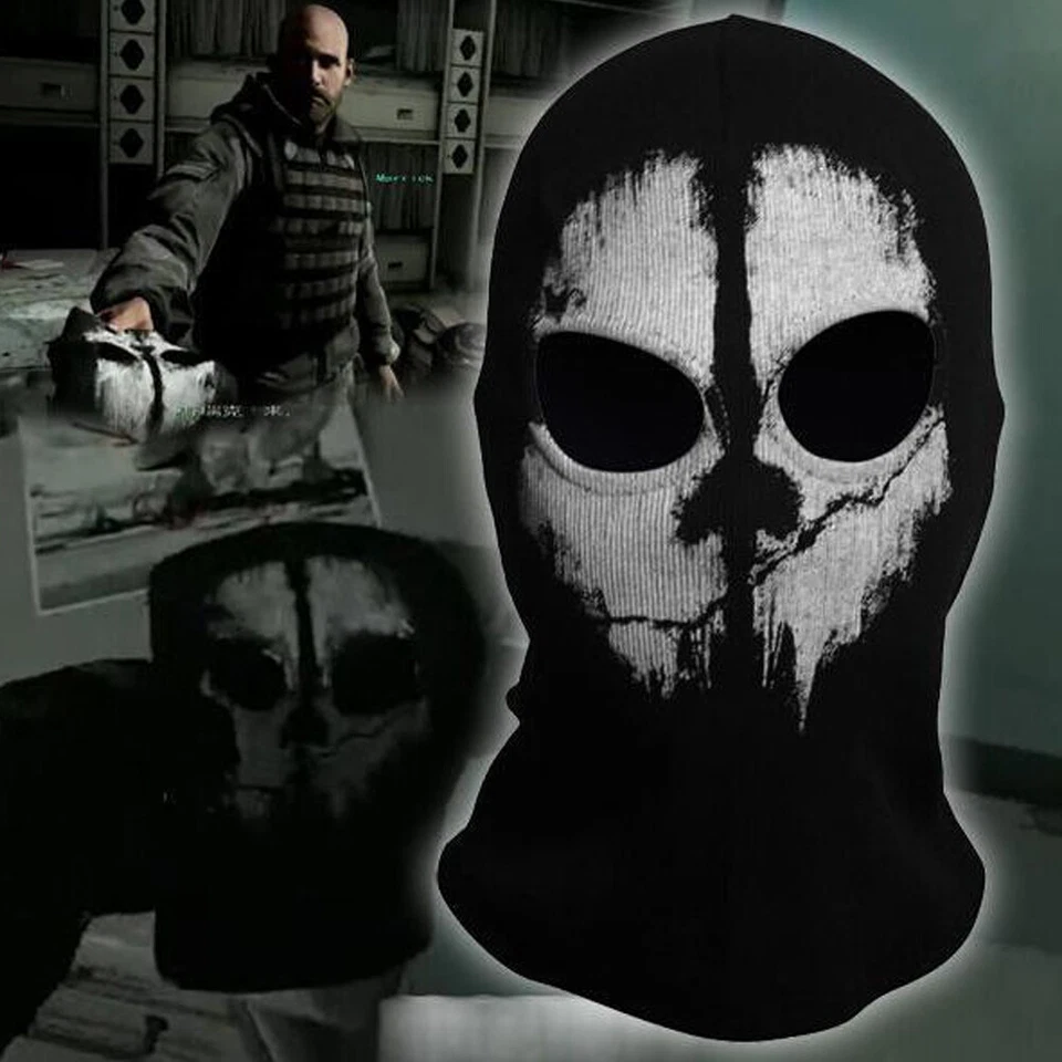 Motorcycle Game Balaclava Hood Ghost Skull Full Face Cover CS Halloween Mask US - Image 4 of 4