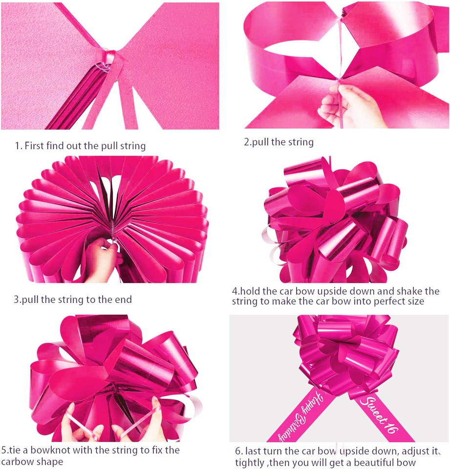 Happy Birthday Car Bow Sweet 16 Big Car Pull Bow Giant Car Gift