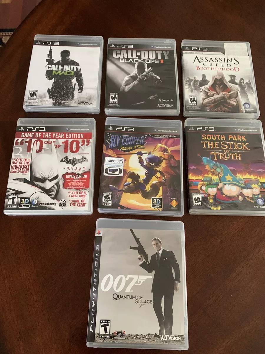 7 PS3 PlayStation 3 Video Games Call Of Duty 007 Batman South Park Sly  Cooper