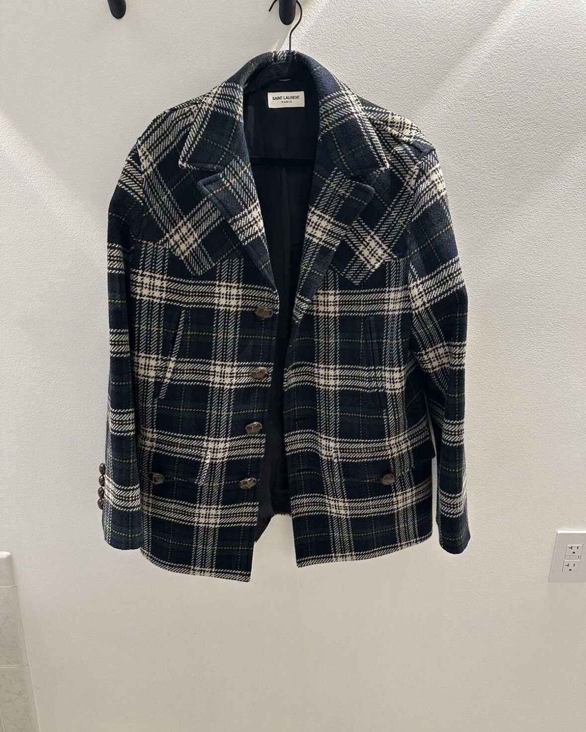 Saint Laurent Paris Pavone Uomo Lana Taglia Media