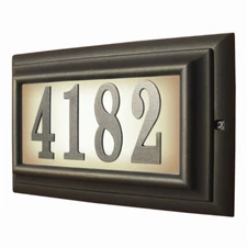 Edgewood Lighted Address Plaque French Bronze Vertical