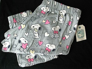 Snoopy Peanuts Valentines PJ Pajama Lounge Pants Large Silver Gray Munki Munki | eBay