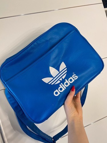 Adidas Originals Unisex Laptop Messenger Bag Blue Trefoil Logo Airliner Retro - Picture 3 of 6