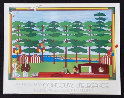 1984 Pebble Beach Concours Poster Blackhawk Edition 28x22 Sedanca de Ville