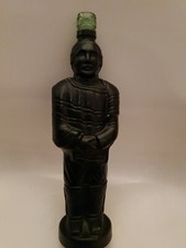 Schwarze Glaskaraffe Flasche m&auml;nnliche Figur Flasche/Dekanter (A6)