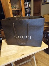 GUCCI Firenze 1921 Shopping Gift Bag Brown LG Paper, Gold Embossed GG-6.5x11.5