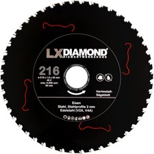 LXDIAMOND Hartmetall S&auml;geblatt 216mm x 30,0mm f&uuml;r Eisen Stahl Edelstahl V2A V4A