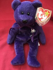 1997 Princess Diana Bear TY BEANIE BABY 1st Edition - PVC Pellets -Made in China