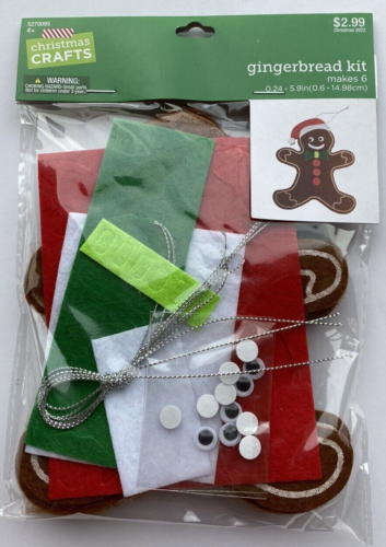NEW Christmas Gingerbread Men Kit Makes 6 Ages 4+ Christmas School Craft Project - Picture 1 of 4