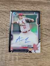 AUSTIN LOVE 2021 Bowman Draft Chrome Pick #CDA-AL Black Refractor #D /75 Auto
