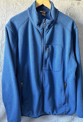 Duluth Trading Polartec Full Zip Fleece Jacket Mens Size L Coat Blues
