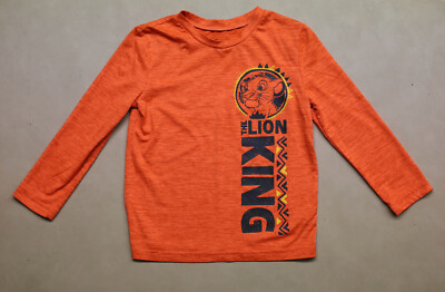 Disney THE LION KING Boys Active Long Sleeve Orange Shirt Size 4T