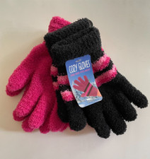 2 Pairs of Super Soft Fuzzy Cozy Gloves one size fits most Brand new with tags