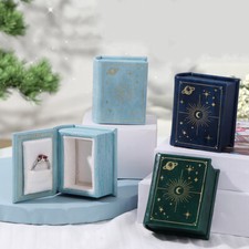 Book shaped Wedding Ring Box Flip Lid Magnetic Ring Box Jewelry Gift Box
