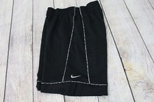 Nike Dri-Fit Black Silver Logo Polyester Basketball Athletic Shorts Men's Medium