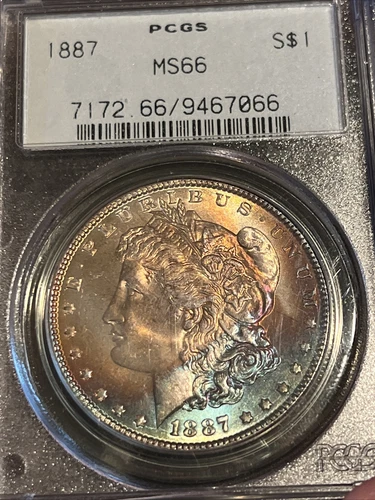 1887 NGC MS66 Obverse Rainbow Mega Toned Toner 🤩 ⭐️ Older Slab!