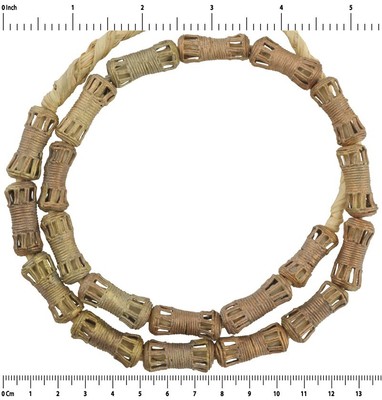African brass beads bronze casting Ashanti Akan metal lost wax ethnic necklace