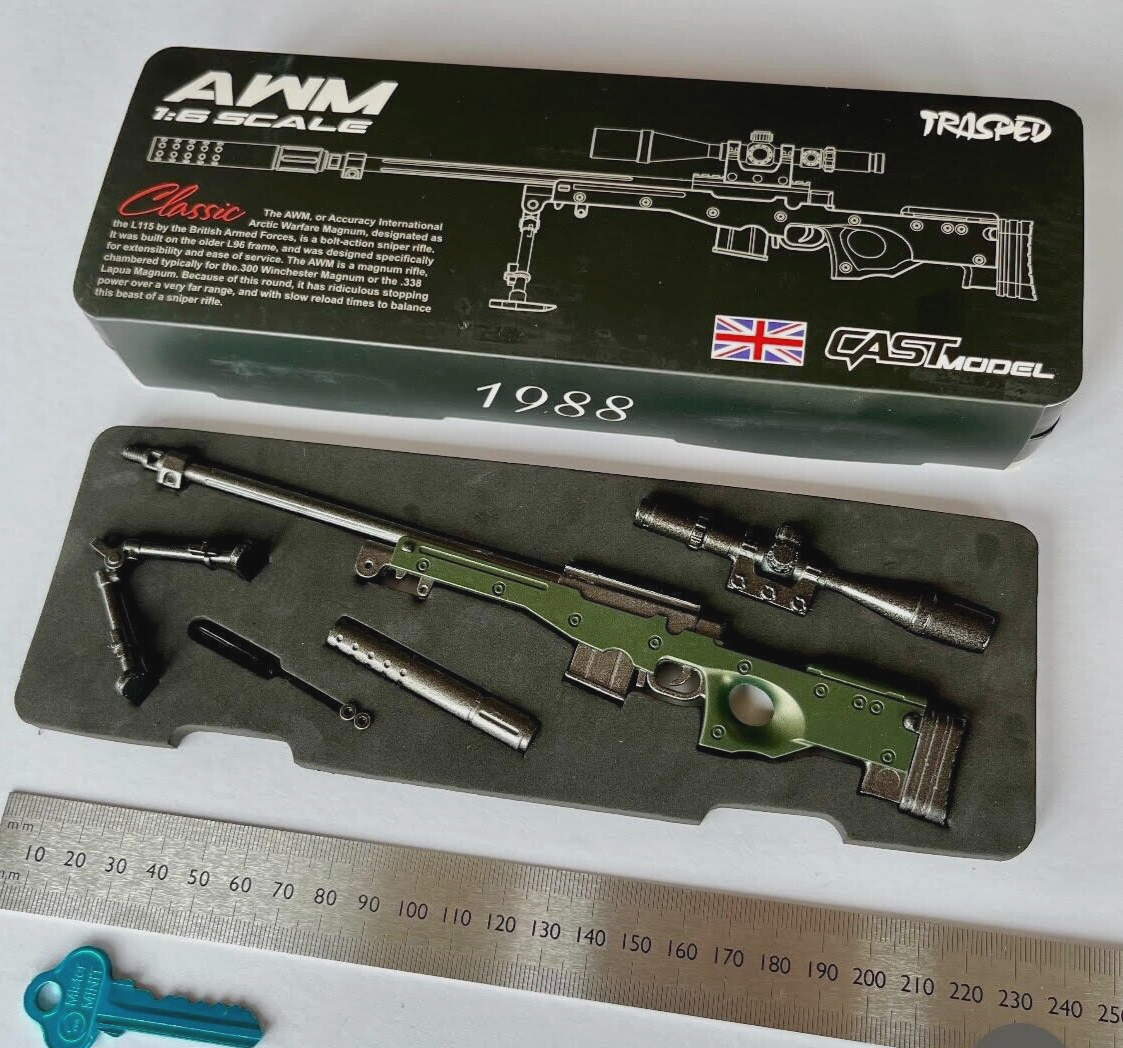 Sniper Rifle Toy AWM Arctic 16 Diecast Model Gun Military Collector