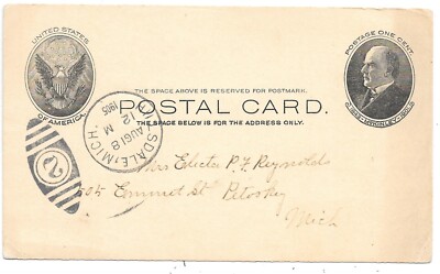 Michigan Postmarks 1905 - Hillsdale, Michigan - Postmark on Postal Card - Long Note to ...