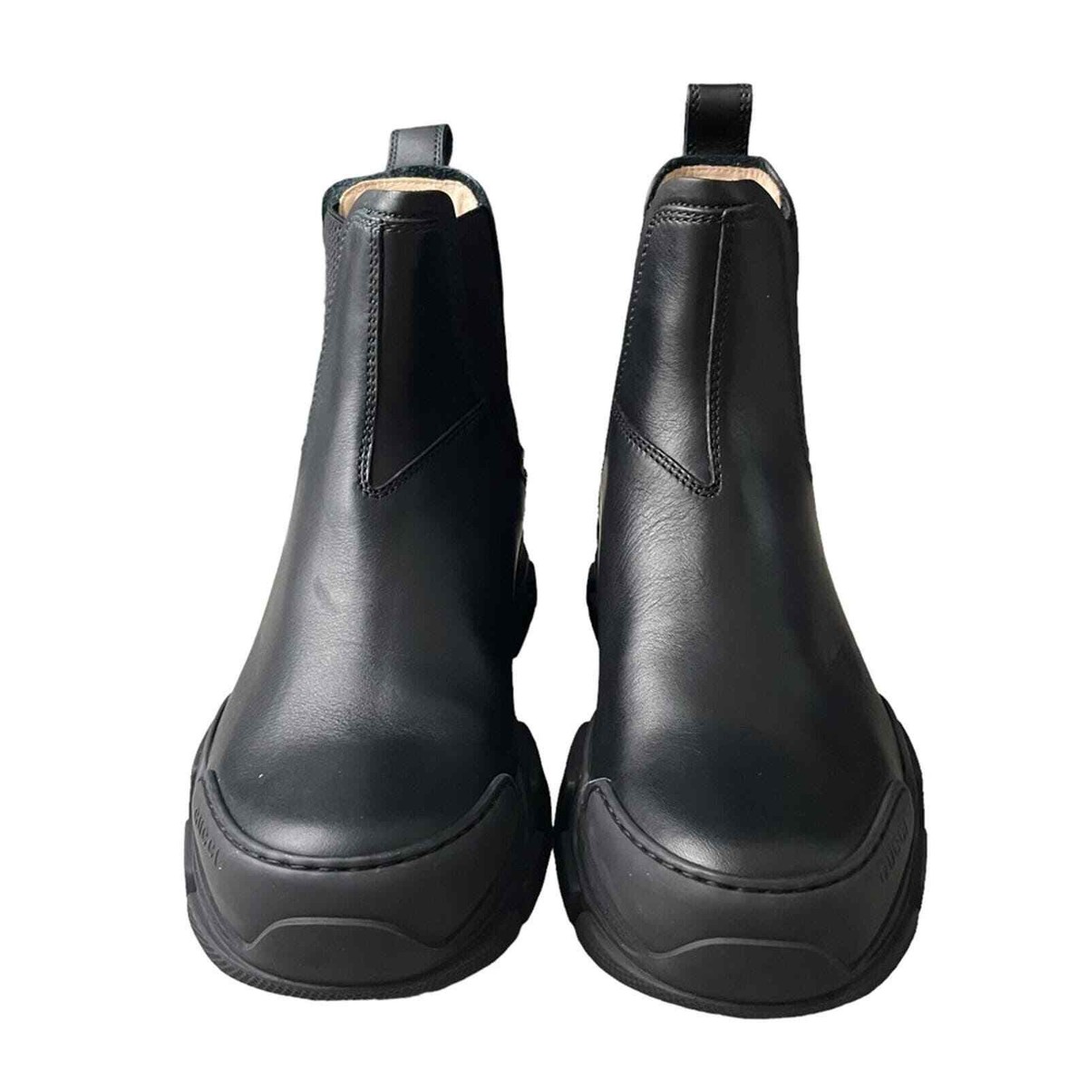 NEW GUCCI Leon Leather Chelsea Boots Black Size US7 UK