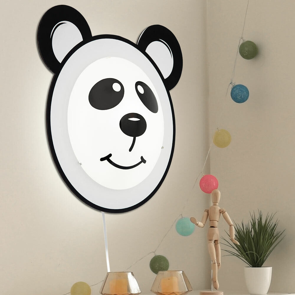 RGB LED Wand Lampe Glas Kinder Zimmer Fernbedienung Panda Design