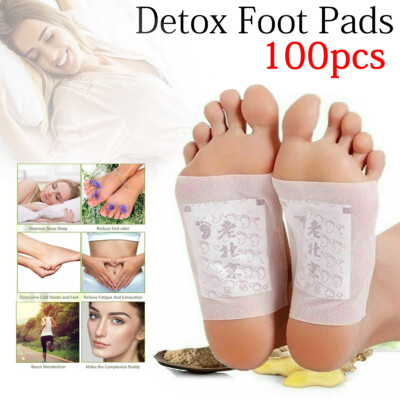 100 Pcs Foot Detox Pads Cleansing Patch Pain Relief Soothing Herbal Organic New
