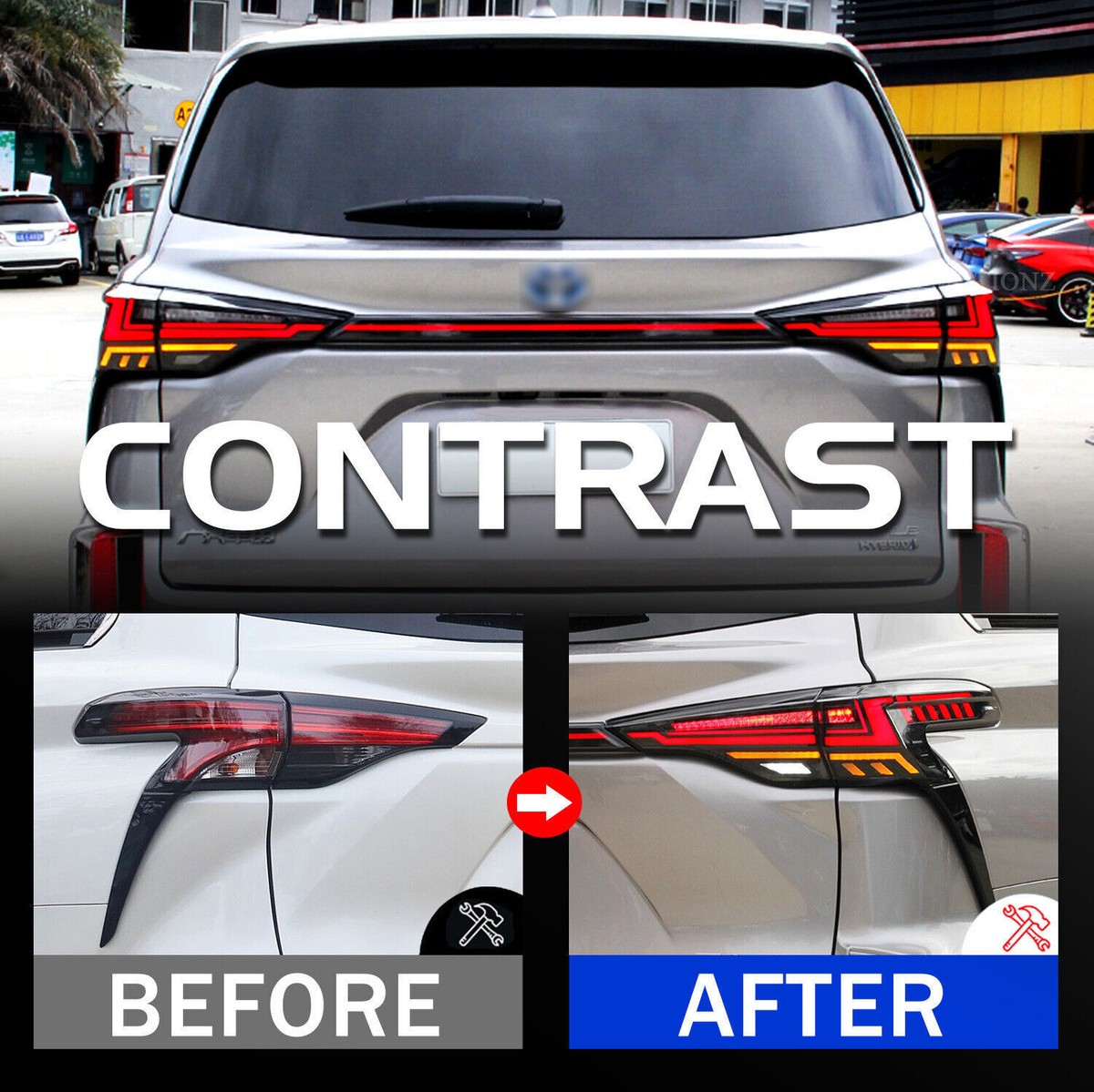For Toyota Sienna Tail Lights 2021-2025 LED Smoke Start UP